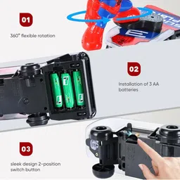 j k international Superhero LED Skateboard Toy | Sliding Plate with Music & Automatic Turning image 5