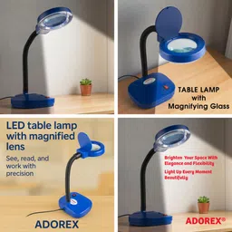 adorex LED Table lamp With Magnified Lens Blue Study Lamp image 5