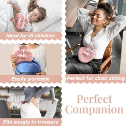cloudtab Heart Hot Water Bottle with Soft Plush Cover For Cramps, Pain Relief & Comfort Plaster & Patch image 2