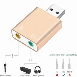VYAR USB Audio Adapter to 3.5mm Jack Audio Adapter,External USB Stereo Sound Card Gaming Adapter image 2