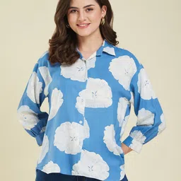 Women Regular Fit Printed Spread Collar Casual Shirt-image-32