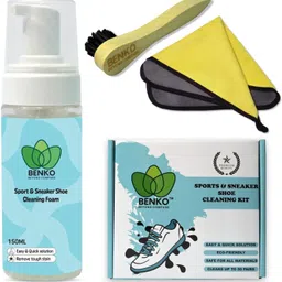 BENKO PREMIUM‎ SHOE CLEANING KIT (Towel,Soft Cleaning Brush &150ML Shoe Foam Cleaner) Shoe Care Kit-picture-18