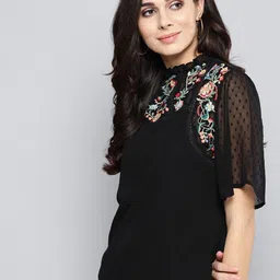 harpa Casual Flared Sleeves Embroidered Women Multicolor Top image 4
