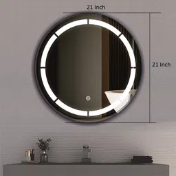 infusion dekors 21 x 21-Ring Cut Led Bathroom Mirror image 3