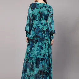 aayu Women Maxi Green Full Length Dress image 2