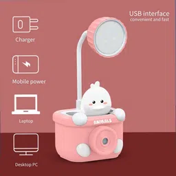 a r international Cartoon Pig LED Desk Lamp with Pen Holder & Sharpener – Kids Room Decor Study Lamp-picture-14