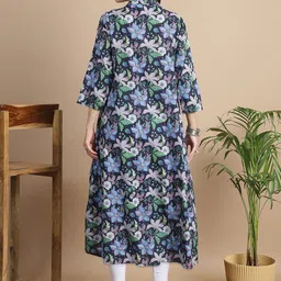 Secret Wish Floral Printed Cotton Pleated A-Line Maternity Kurta image 3