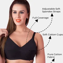 Rajnie Pack Of 3 Full Coverage Minimizer Cotton Bra All Day Comfort image 4