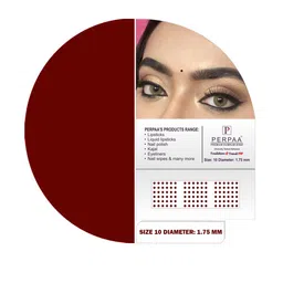 PERPAA Set Of 4 Dark Maroon Bindi Flaps & Power Stay Non Transfer Lipstick - Maroon image 4