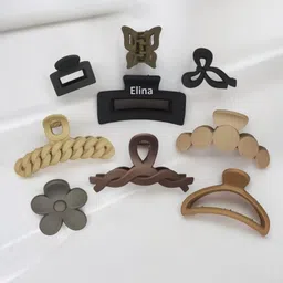 elina 6 Pcs Big Jumbo Hair Claw Clutcher Clips, Small Medium Large Matte Color Butterfly For Thick Thin Long Hair, Tight Strong Grip Big Barrette For Women,Girls Accessories (Assorted) 6 Pcs image 1