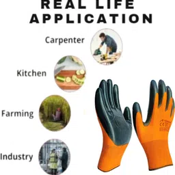 donizard 2 PAIR Multipurpose Daily Use Reusable Washable Grip Coating Anti Cut Resistant NitrileSafety Gloves image 3