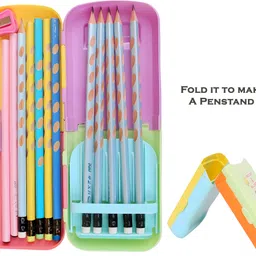 poksi Unicorn Pencil Box & Pen Stand | Multipurpose Foldable Kids Organizer D |Foldable Pencil Box cum Penstand Art Plastic Pencil Box image 3