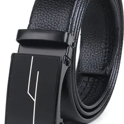 loopa Men Formal, Casual, Evening, Party Black Texas Leatherite Belt image 1