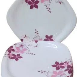 vishika store Melamine and Attractive Floral Design Dinner Plates Set 8 Inch Dinner Plate-picture-27