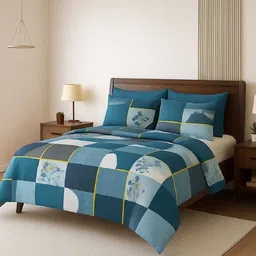 Cotton Double Fitted (Elastic) 240 TC Floral Bedsheet-image-2