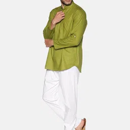 Sethukrishna Mandarin Collar Pure Cotton Kurta with Pyjamas image 4