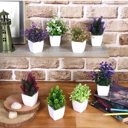 etech Multicolor Wild Flower Artificial Flower with Pot-picture-12