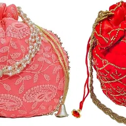 athizay Girls Pink, Red Potli-picture-34