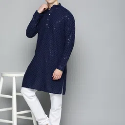 triom Men Chikan Embroidery Viscose Rayon Ethnic Dress image 4