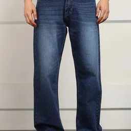angerhood Men Loose Fit Mid Rise Dark Blue Jeans-picture-26
