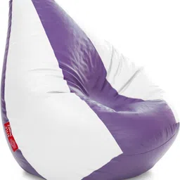 style homez XXXL Premium Leatherette Classic Purple White Color Teardrop Bean Bag With Bean Filling-picture-21