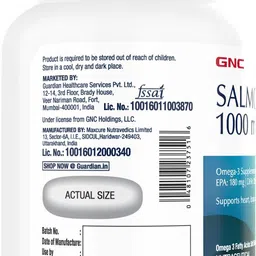 gnc Salmon Oil for Men & Women- 60 Softgels image 5