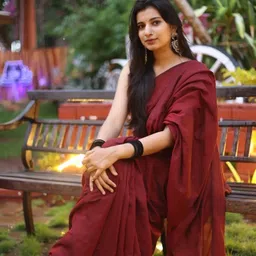 maku Ready to Wear Self Design, Solid/Plain Handloom Pure Cotton, Polyester Saree-picture-17