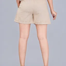 alkacreation Solid Women Beige Casual Shorts image 2