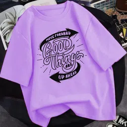 lwexs Women Printed, Typography Round Neck Polycotton Purple T-Shirt-picture-20