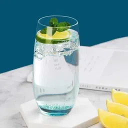 dsrpc (Pack of 6) Clear Blue Color Highball Drinking Glass Set Water/Juice Glass-picture-30