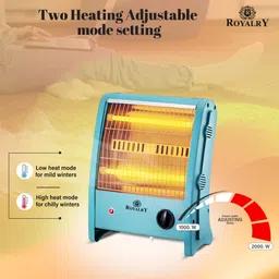 royalry QUARTZ heater Tip-Over Protection|2 Heating Rods for Quick Heating|CoolTouchBody Quartz Room Heater image 3
