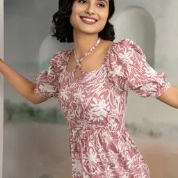 aask Women Tiered Multicolor Midi/Calf Length Dress image 5