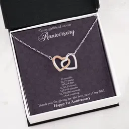 rakva First Year Anniversary Necklace Gift For Girlfriend, Anniversary Girlfriend Sterling Silver Pendant Set-picture-28