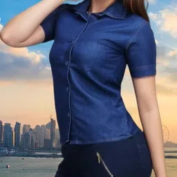 houseofcommon Women Regular Fit Solid Button Down Collar Casual Shirt image 3