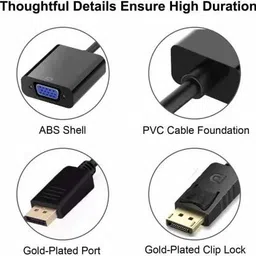ALRITO VGA Cable 0.25 m DisplayPort DP to VGA Adapter (Male to Female) image 2