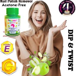 ecosoft Nail Paint Remover The formula is contains Vitamin E & Vitamin C and will not dry or damage your nails. Ultimate Premium Dip & Twist Instant Nail Polish Remover Nail Polish Remover - Enriched with Vitamin C or Vitamin E with Green Apple Fragrance. Contains Hydrating Agents & Perfume. 1 PACK.-picture-11