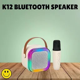 TechElectro K12 (PORTABLE BLUETOOTH SPEAKER)With Karaoke Mic RGB Light, HD Sound E-492 10 W Bluetooth Laptop/Desktop Speaker image 1