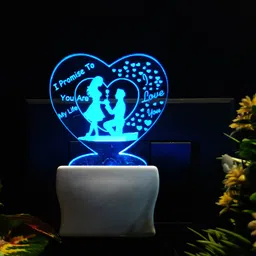 talgo I LOVE YOU PROMISE Acrylic 3D Illusion RGB 7 Colour Changing LED Plug n Play Night Lamp image 3