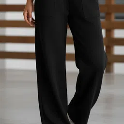 iuga Women Solid Black Track Pants-picture-13