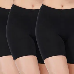 aj fashions Pack of 3 Women Boy Short Black Panty image 1