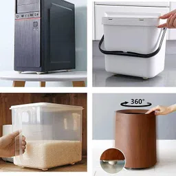 oxqfybk 8 Pc Caster Wheels 360 Degree Rotation Pulley for Furniture Various Storage Box Plastic 8 Pockets image 3