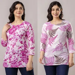 tibra attire Pack of 2 Women Printed Cotton Blend Straight Kurta-picture-27