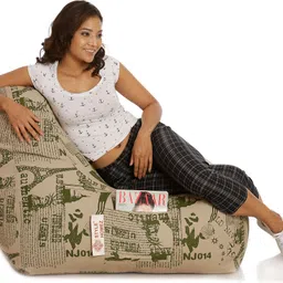 txor XXL Hackey Cotton Canvas Abstract Printed Bean Bag Chair With Bean Filling image 3