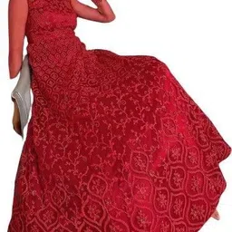 kitvillaa Embroidered Net Semi Stitched Anarkali Gown image 4