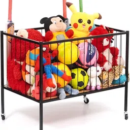 livzing Metal Rolling Laundry Cart with Rotating Wheels Laundry Trolley image 4