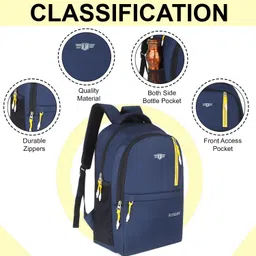 flyscape Medium 26 L Laptop Backpack Latest navy blue bag-001 image 5