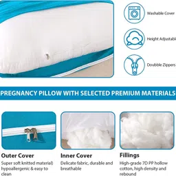 jaipurlinen Microfibre Solid Pregnancy Pillow Pack of 1 image 4