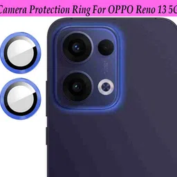 KREZEE Back Camera Lens Ring Guard Protector for OPPO Reno 13 5G [Blue Metal Alloy Camera Ring with 9H Glass] Set of 1-picture-24