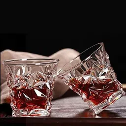 atmrik Transparent Diamond Glass Pack of 1 Glass Whisky Glass image 5