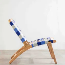 freedom tree Bunai Rope Easy Chair Natural And In Ocean Blue Colour image 3
